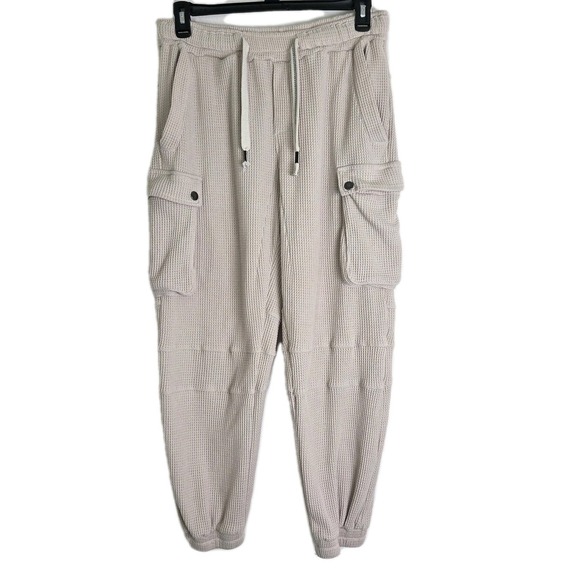 POL Pants - POL Pants Womens Large Waffle Knit Cargo Jogger Slouchy Baggy Lounge Comfy Pant